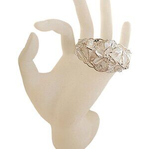 Beautiful Sterling Silver Filigree Cuff Bracelet.
